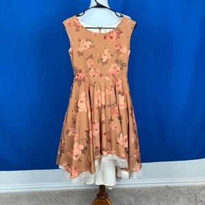 Mia Joy from Joyfolie brown floral dress NWT